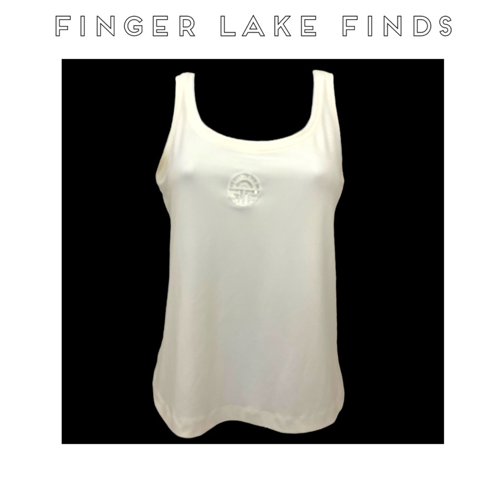 Vintage Feraud Embellished Off White Tank Top. 10